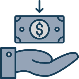 recibir dinero icono