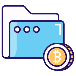 carpeta de bitcoin icono