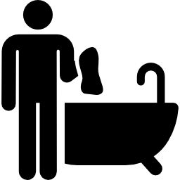 Bathtub cleaning icon