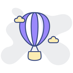 Hot air balloon icon