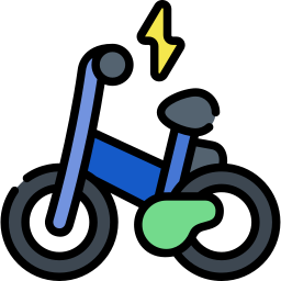 Bicicleta eléctrica icono