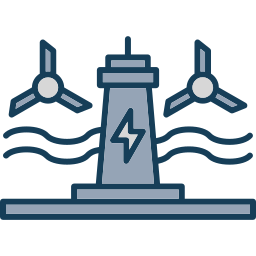 energía de las mareas icono
