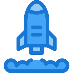 Lanzamiento de un cohete icono