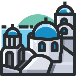 Blue domed church icon