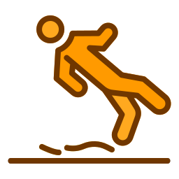 Slipping hazard icono