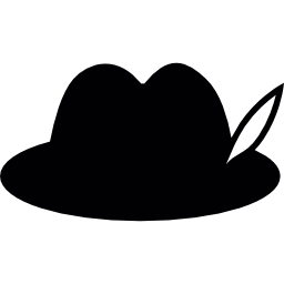 sombrero alemán con pluma pequeña icono