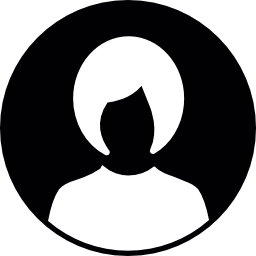 utente femminile con avatar di capelli corti icona