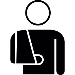 Man with arm injury icon