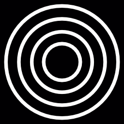 cercles à l'intérieur d'un carré Icône