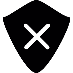 Shield with cross mark icon
