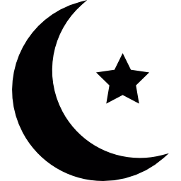 media luna islámica con estrella pequeña icono