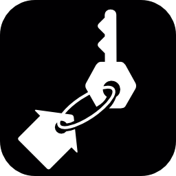 pulsante quadrato chiave della casa icona