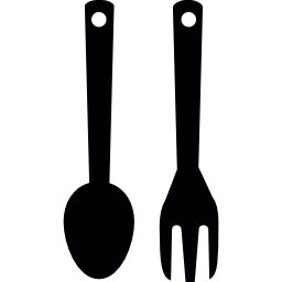 Spoon and fork upside down icon