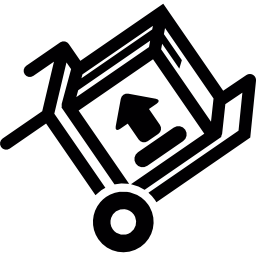 Грузовой ящик на тележке иконка