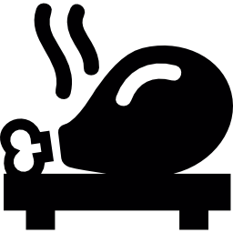 Жареная куриная ножка на тарелке иконка