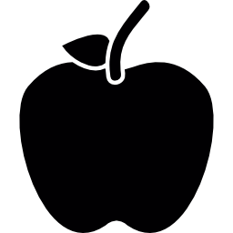 pomme avec tige et feuille Icône