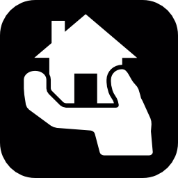 Hand holding house icon