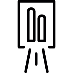 스탠드가있는 막대 그래프 프레젠테이션 icon
