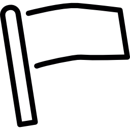 bandera rectangular con dibujo de asta icono