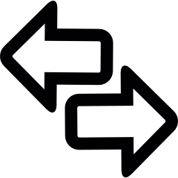 due frecce di direzione icona