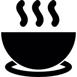 Bowl of hot soup on a plate icon