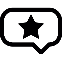 Speech balloon with a star icon