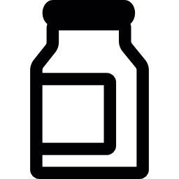 tarro de leche con etiqueta icono
