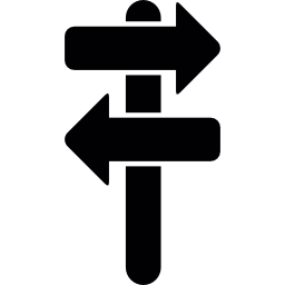 Directional arrows road sign icon