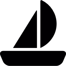 Sailing boat with veils icon