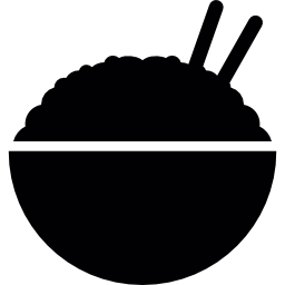 Rice bowl with chopsticks icon