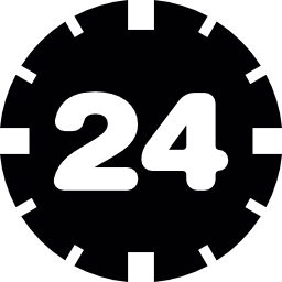 simbolo di servizio 24 ore icona