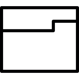 prostokątny otwarty folder ikona