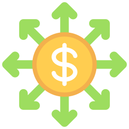 distribución del dinero icono