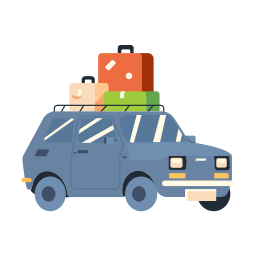 coche de viaje icono