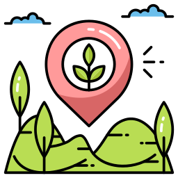 ubicación de la agricultura icono