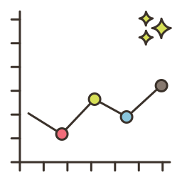 graphique linéaire Icône