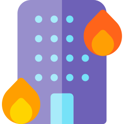 Building on fire icon
