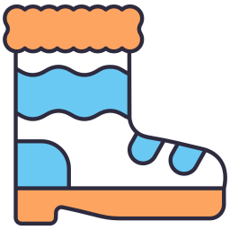 Snow wool boots icon