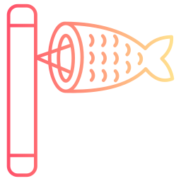 bandera de pescado icono