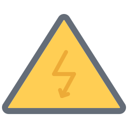 Опасность поражения электрическим током иконка