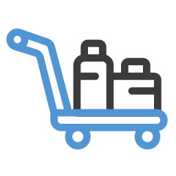 carretilla para equipaje icono