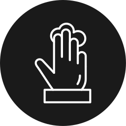 toque con tres dedos icono