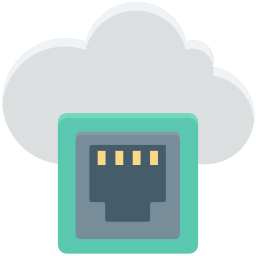 puerto de internet en la nube icono