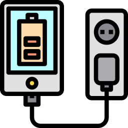 cargador de smartphone icono