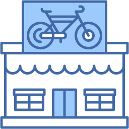 tienda de bicicletas icono