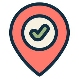 comprobación de ubicación icono