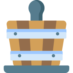 cubo de madera icono