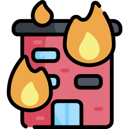 brennendes gebäude icon