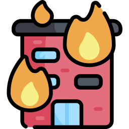 Burning building icon