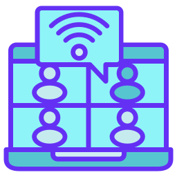 reunión virtual icono